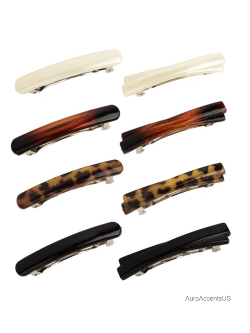 8pc Women's Retro French Hair Clips Barrettes for Hair Styling Thin or Thick